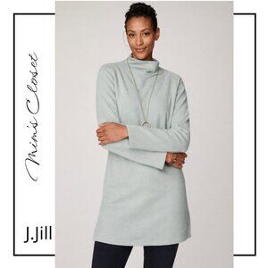 J.JILL Wearever Collection Ottoman Funnel Neck Mint Green Speckled Tunic - XLP